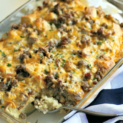 Bacon, Egg And Cheese Breakfast Casserole - This Old Baker