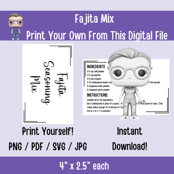 Fajita Seasoning Mix | Digital Files