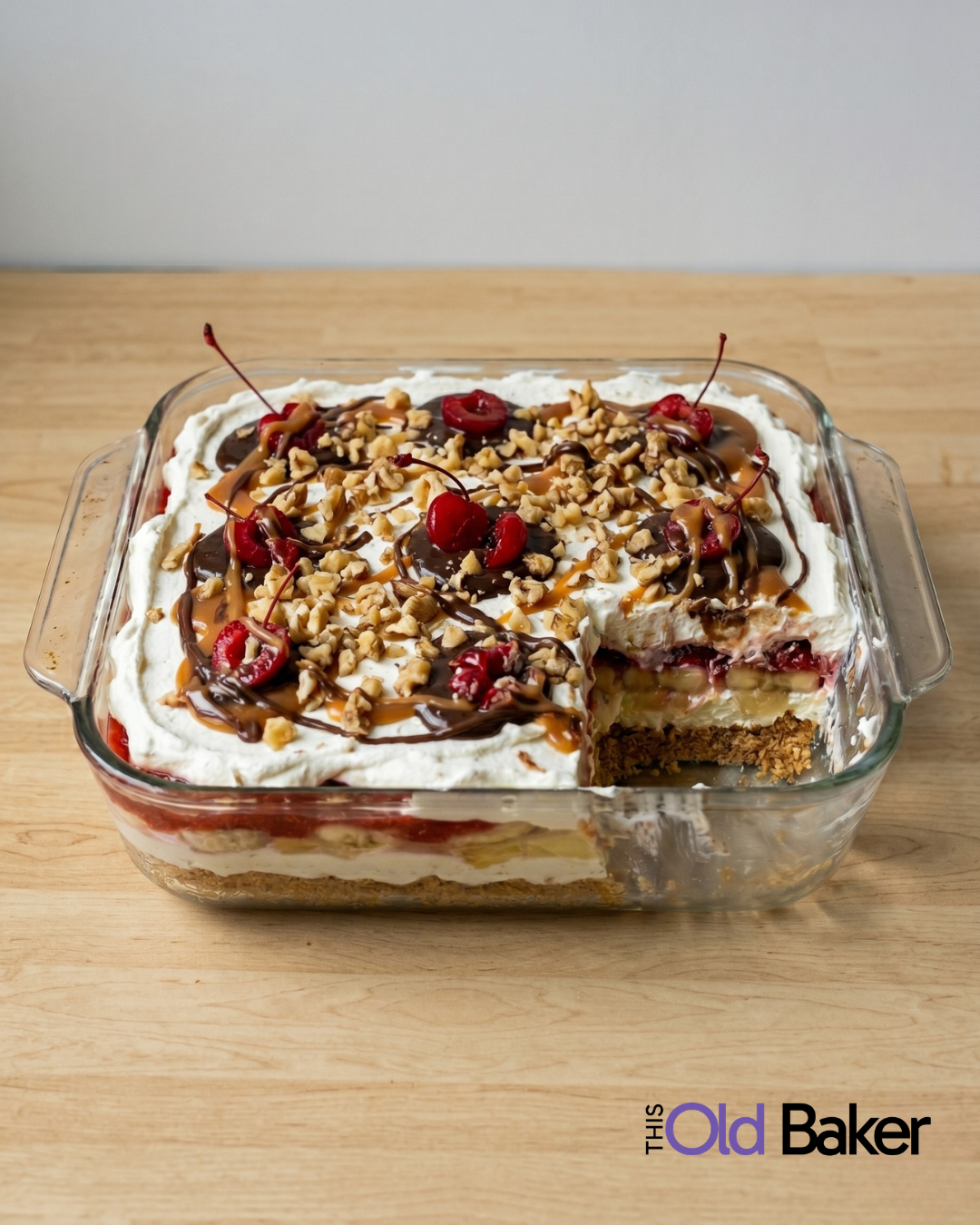 No Bake Banana Split Cake