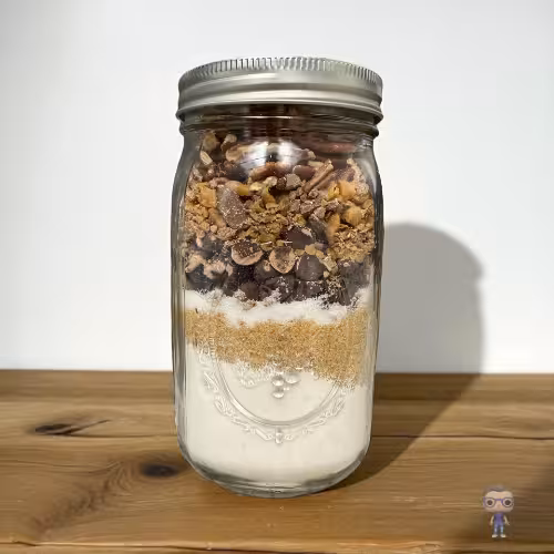 Gluten-Free Chocolate Chip Toffee Blondies Mason Jar Mix