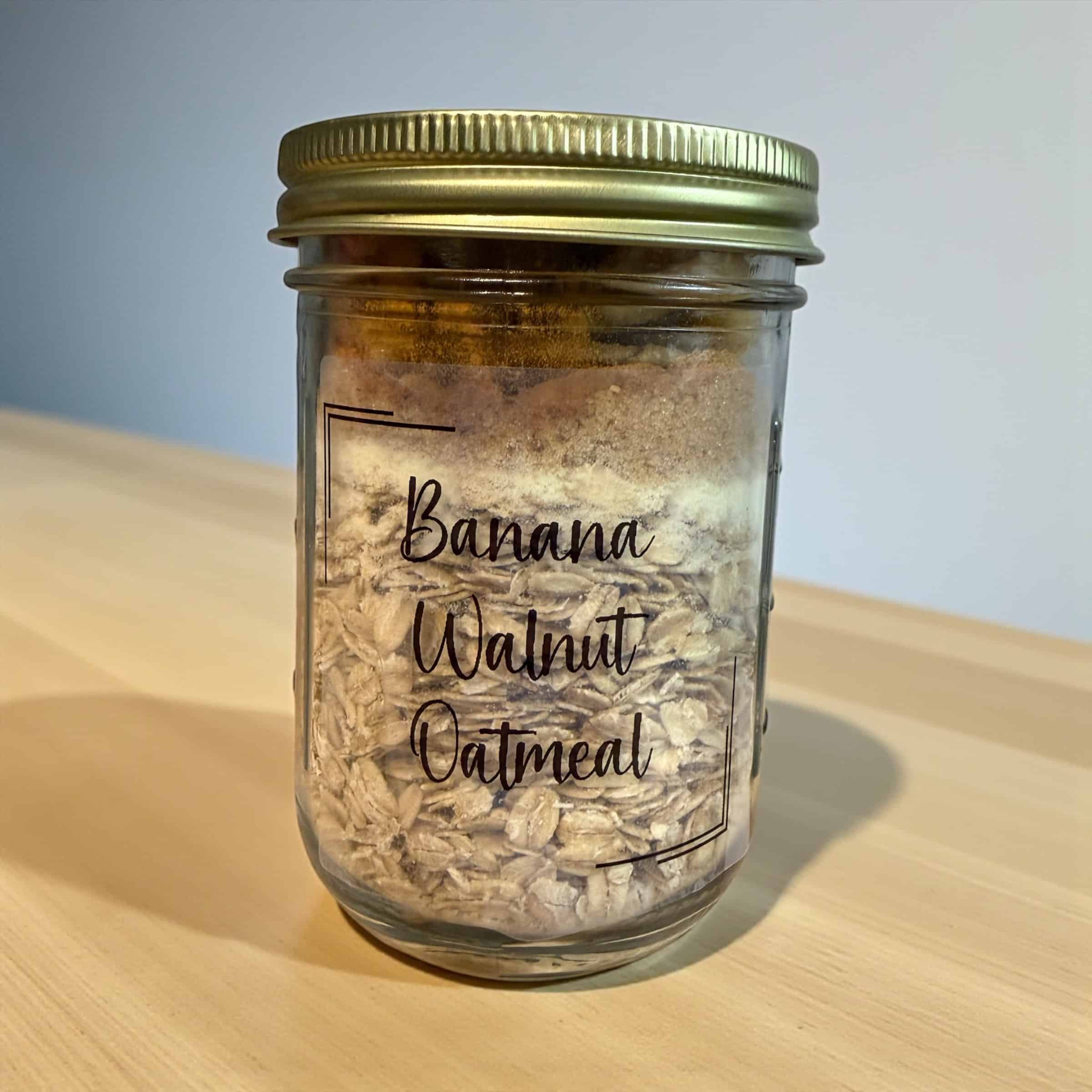 Mason Jar Banana Walnut Oatmeal