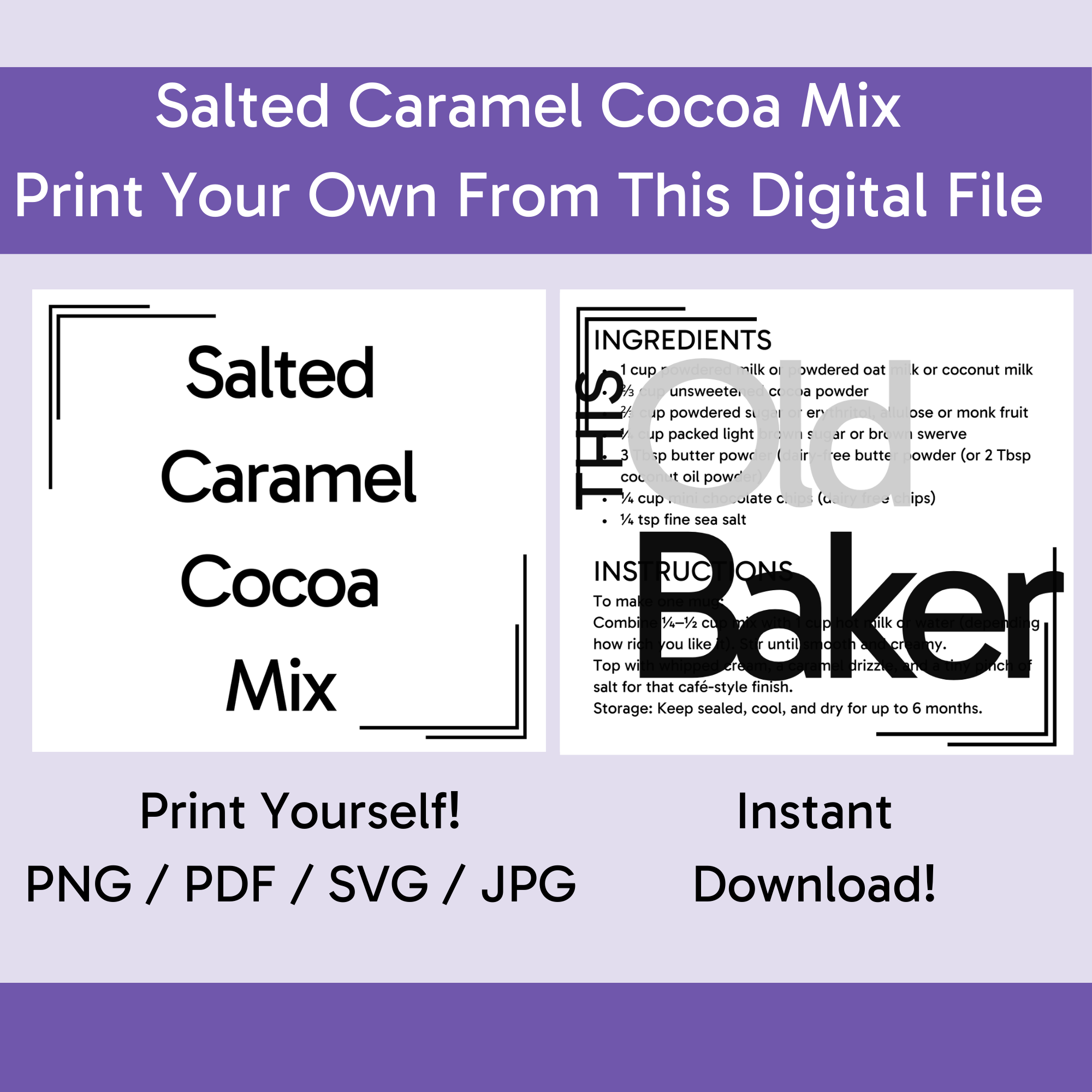 Salted Caramel Cocoa Mix | Digital Files