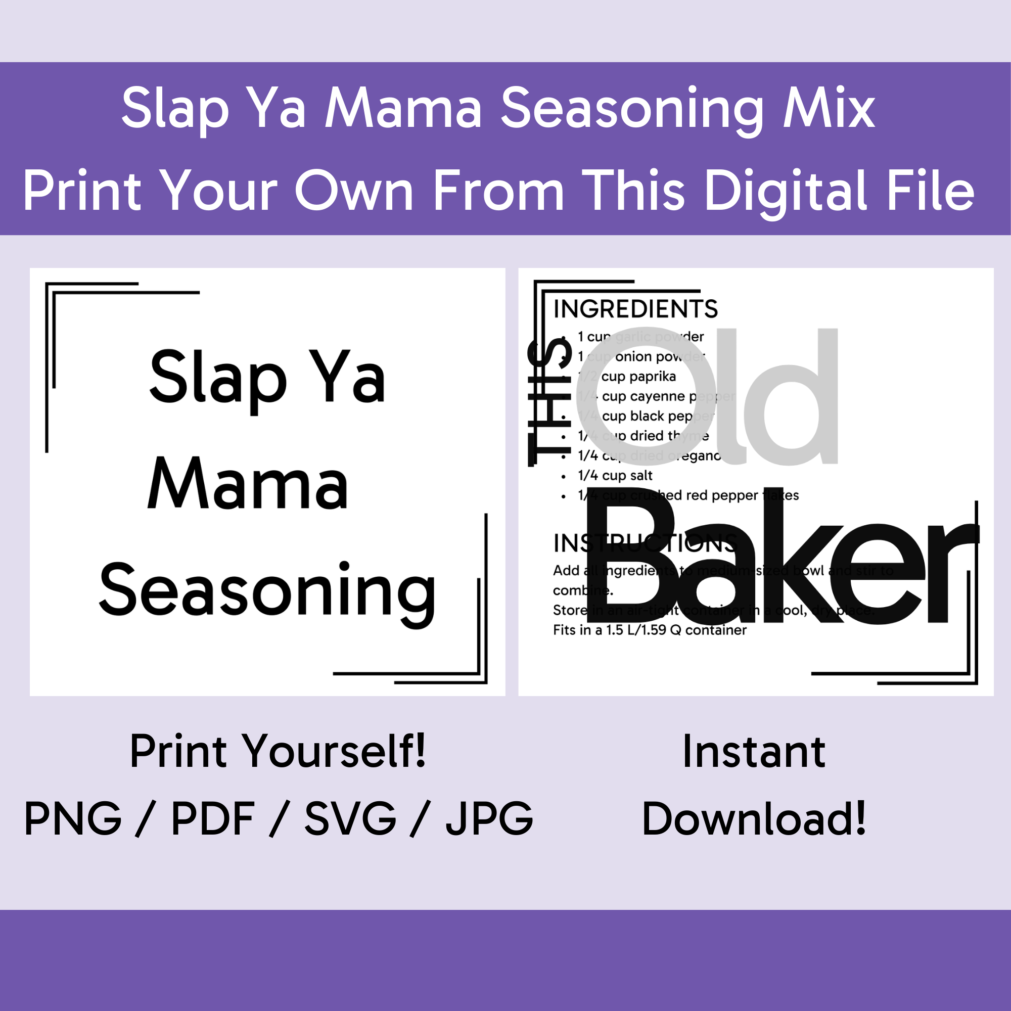 Copycat Slap Ya Mama Seasoning Mix | Digital Files
