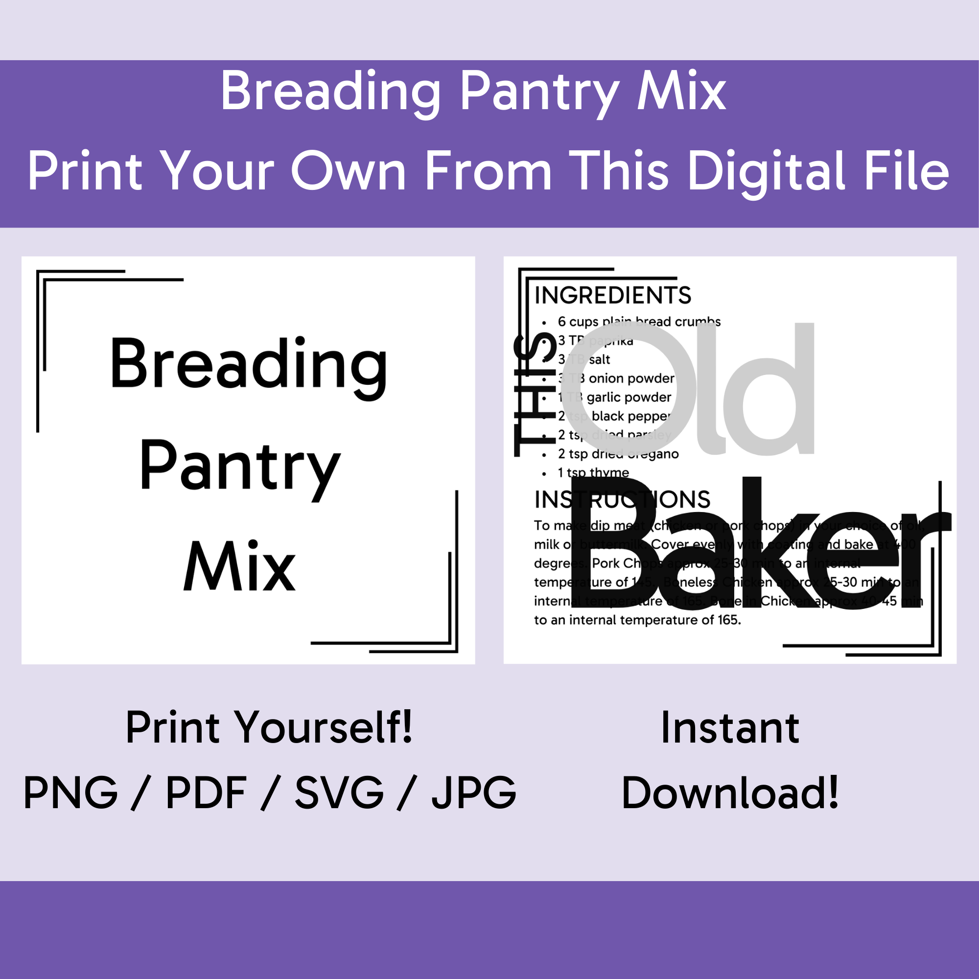 Breading Pantry Mix | Digital Files