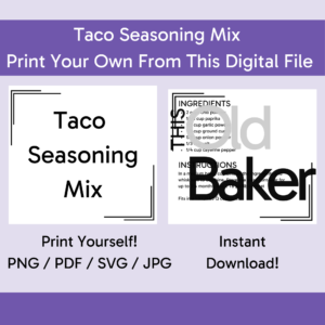 Taco Seasoning Mix |  Digital Files