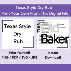Texas Style Dry Rub Mix | Digital Files