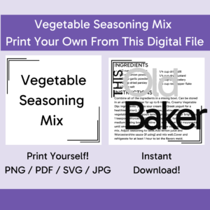 Vegetable Seasoning Mix | Digital Files