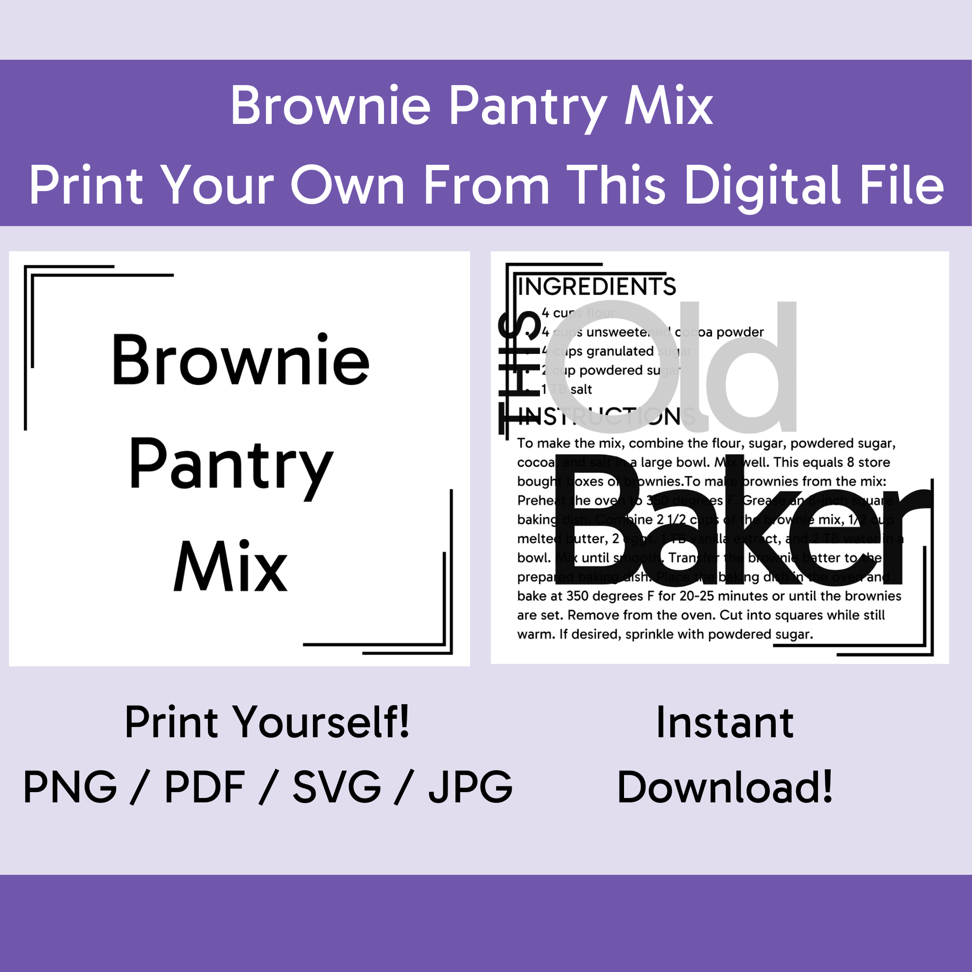 Brownie Mix | Digital Files