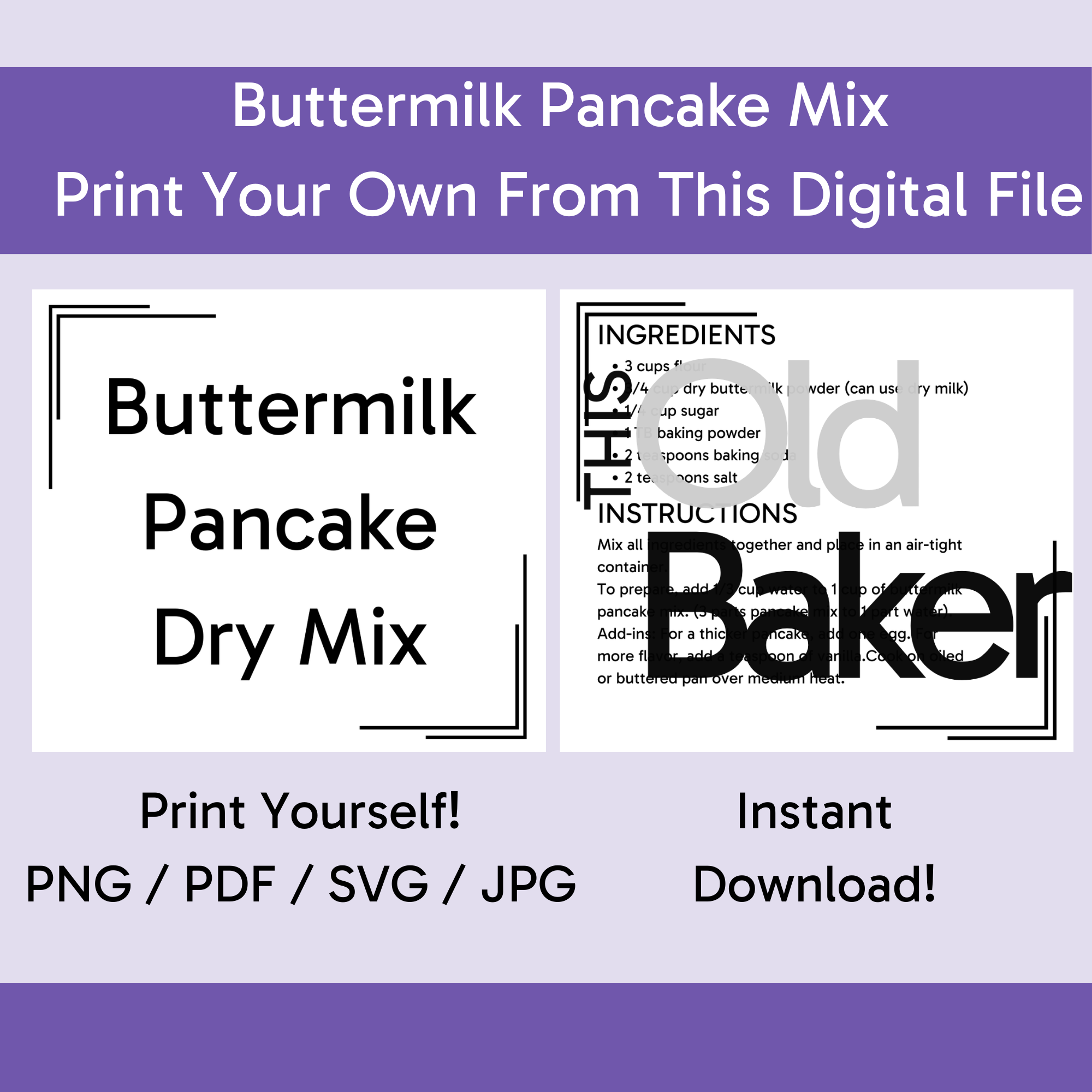 Buttermilk Pancake Dry Mix | Digital Files