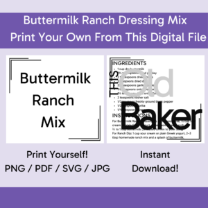 Buttermilk Ranch Dressing Mix | Digital Files