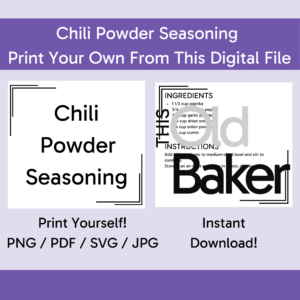 Chili Powder Seasoning | Digital Files