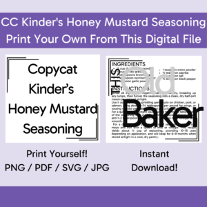 Copycat Kinder's Honey Mustard Seasoning | Digital Files