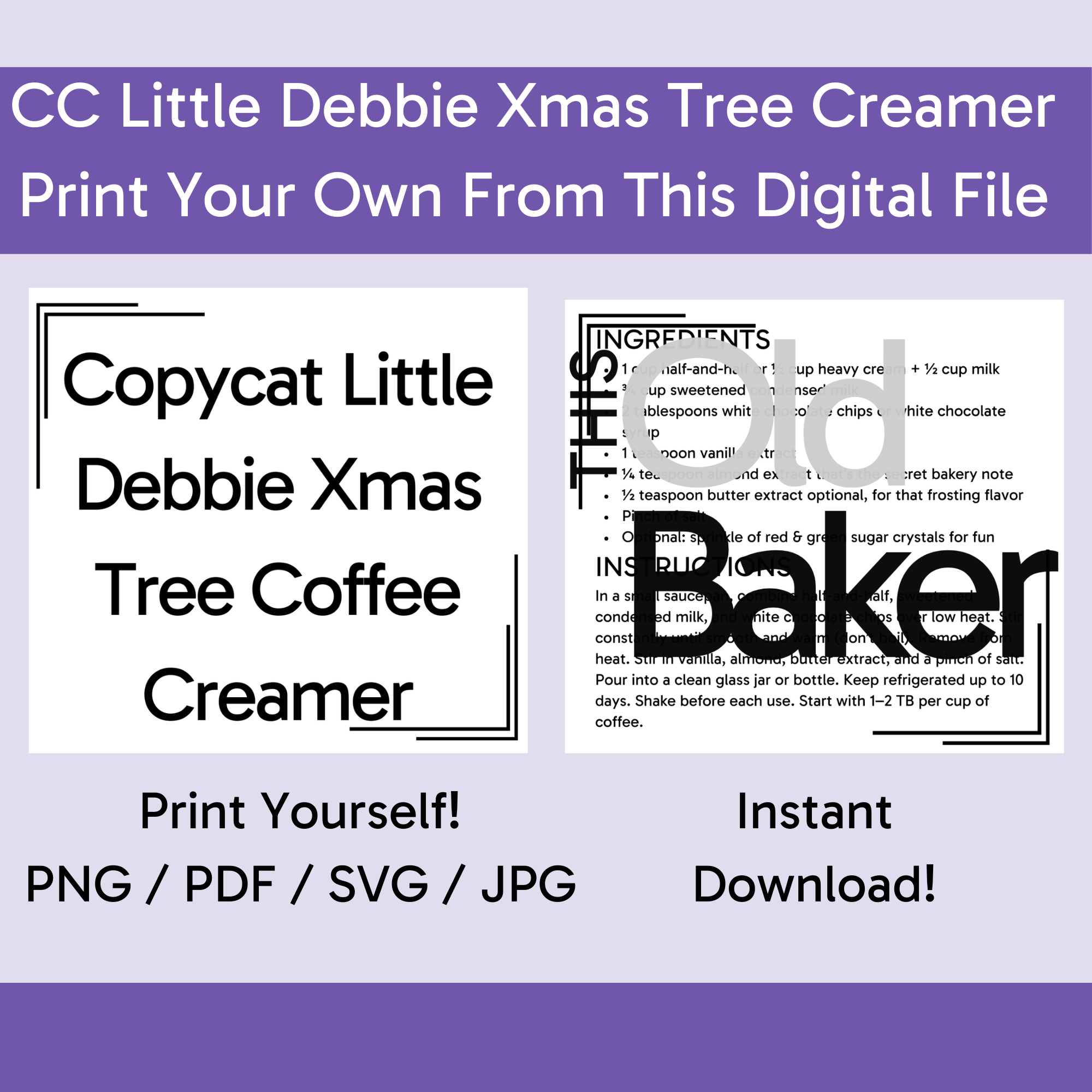Copycat Little Debbie Christmas Tree Coffee Creamer | Digital Files