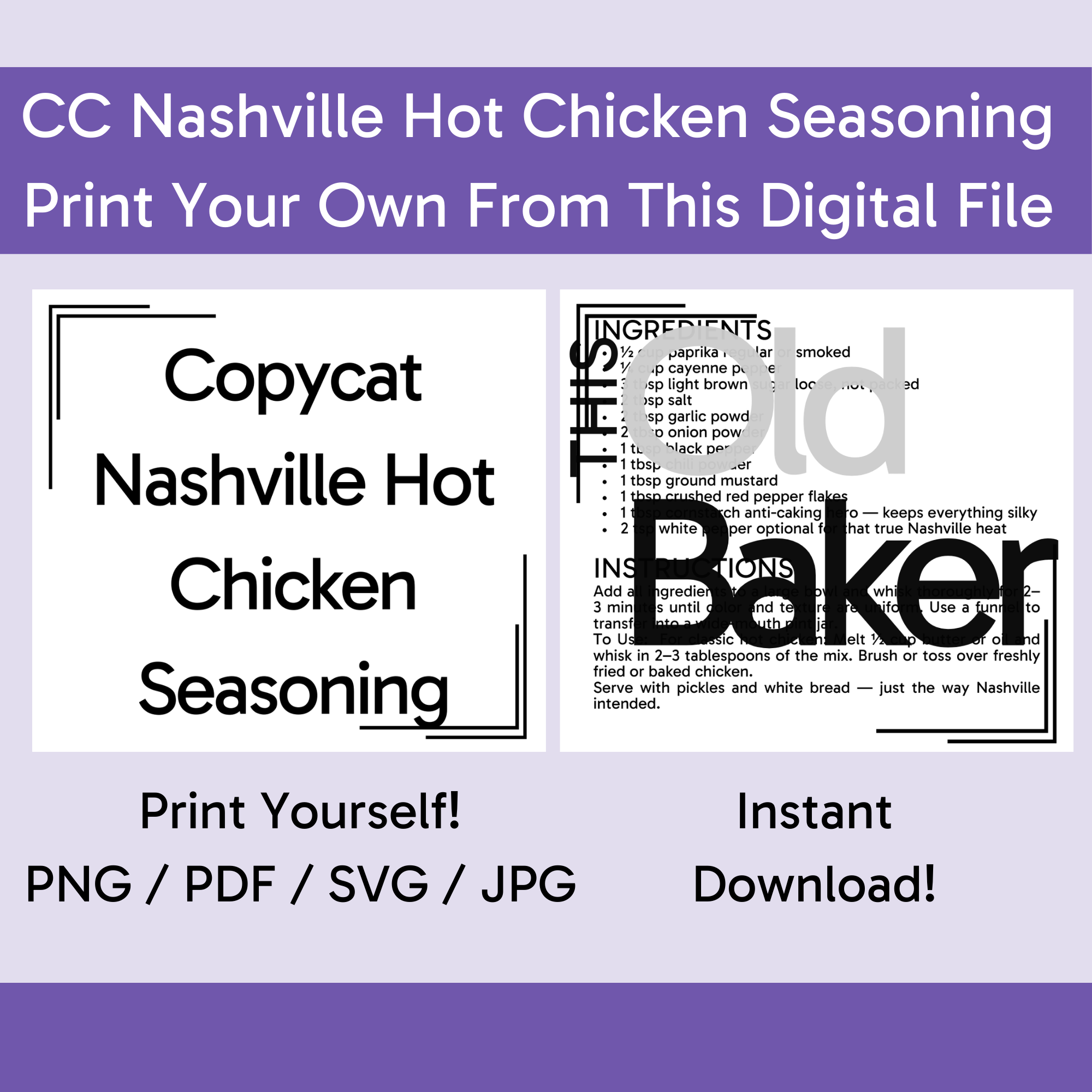 Copycat Nashville Hot Chicken Seasoning | Digital Files