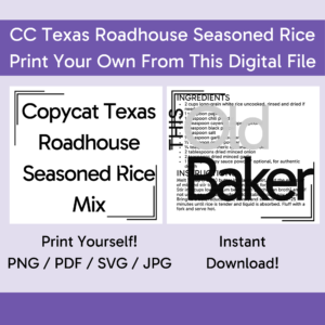Copycat Texas Roadhouse Seasoned Rice Mix | Digital Files