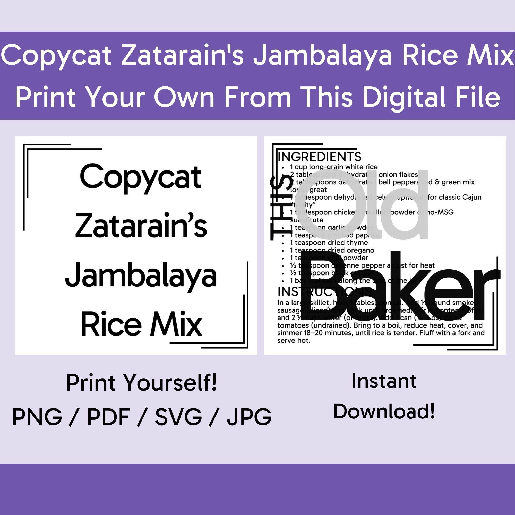 Copycat Zatarain's Jambalaya Rice Mix | Digital Files