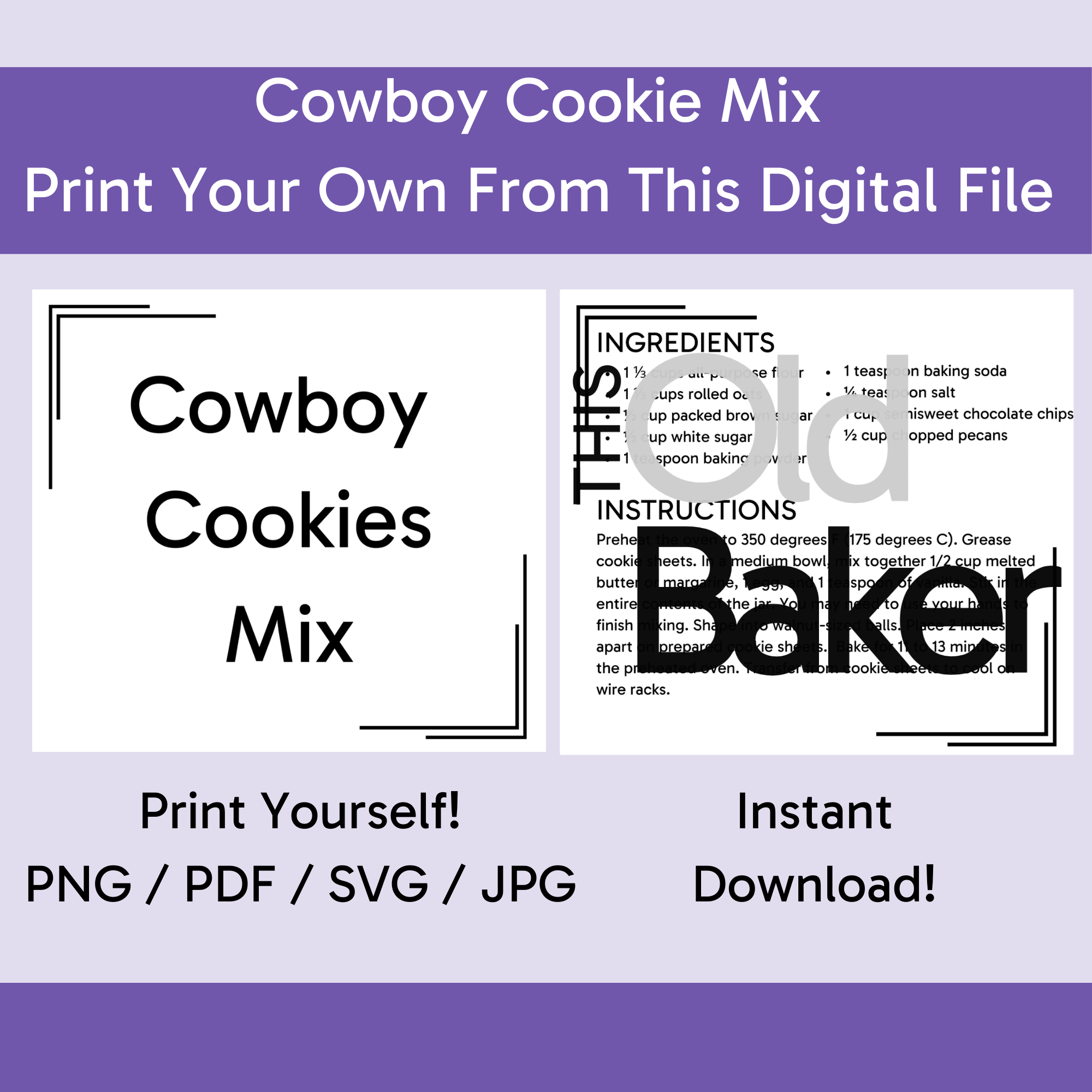 Cowboy Cookies Mix | Digital Files