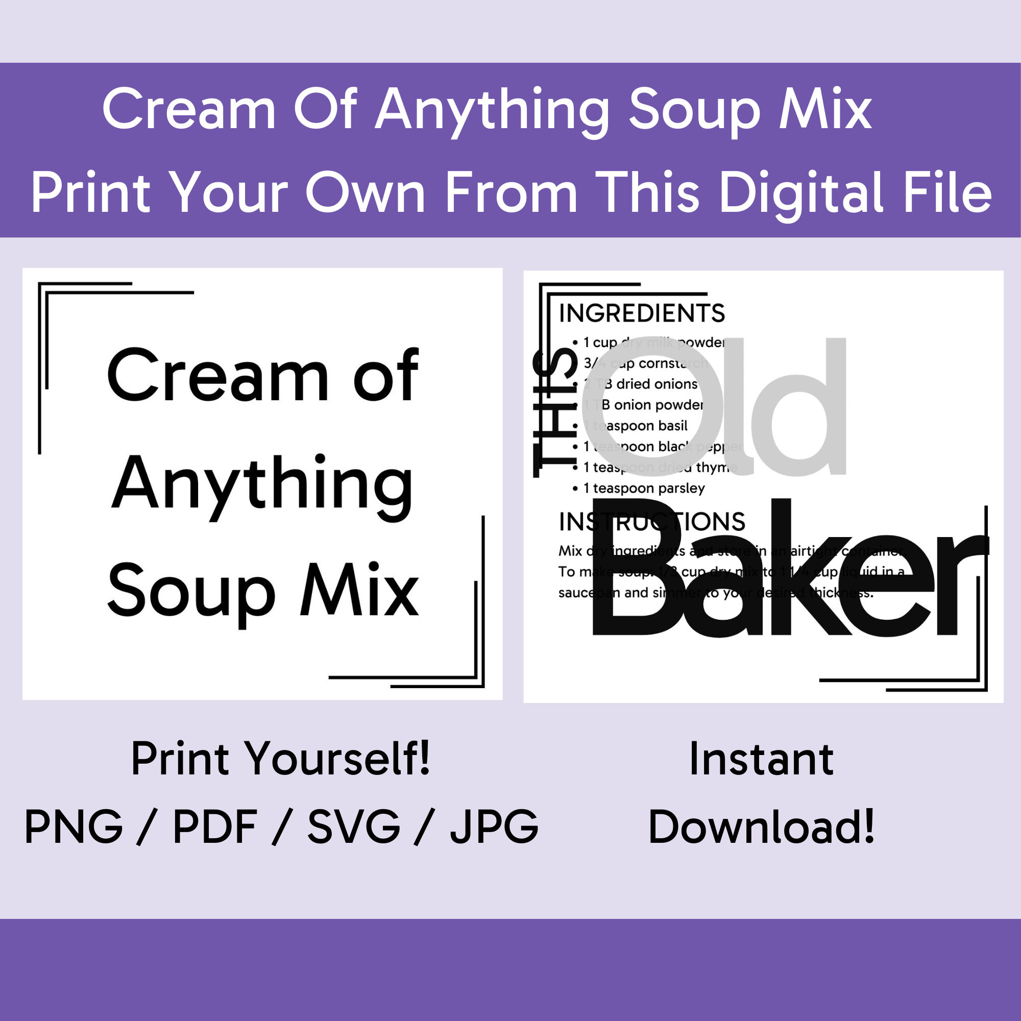 Cream Of Anything Soup Mix | Digital Files