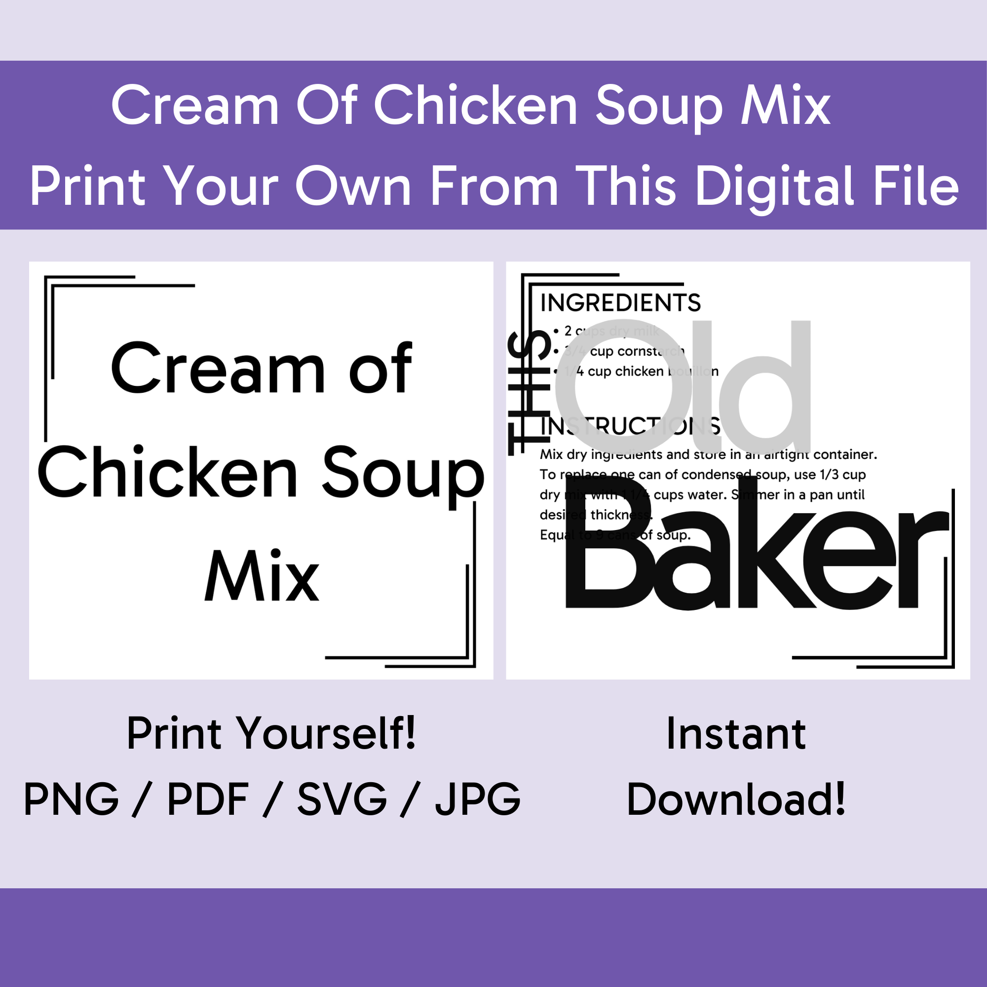 Cream Of Chicken Soup Mix | Digital Files