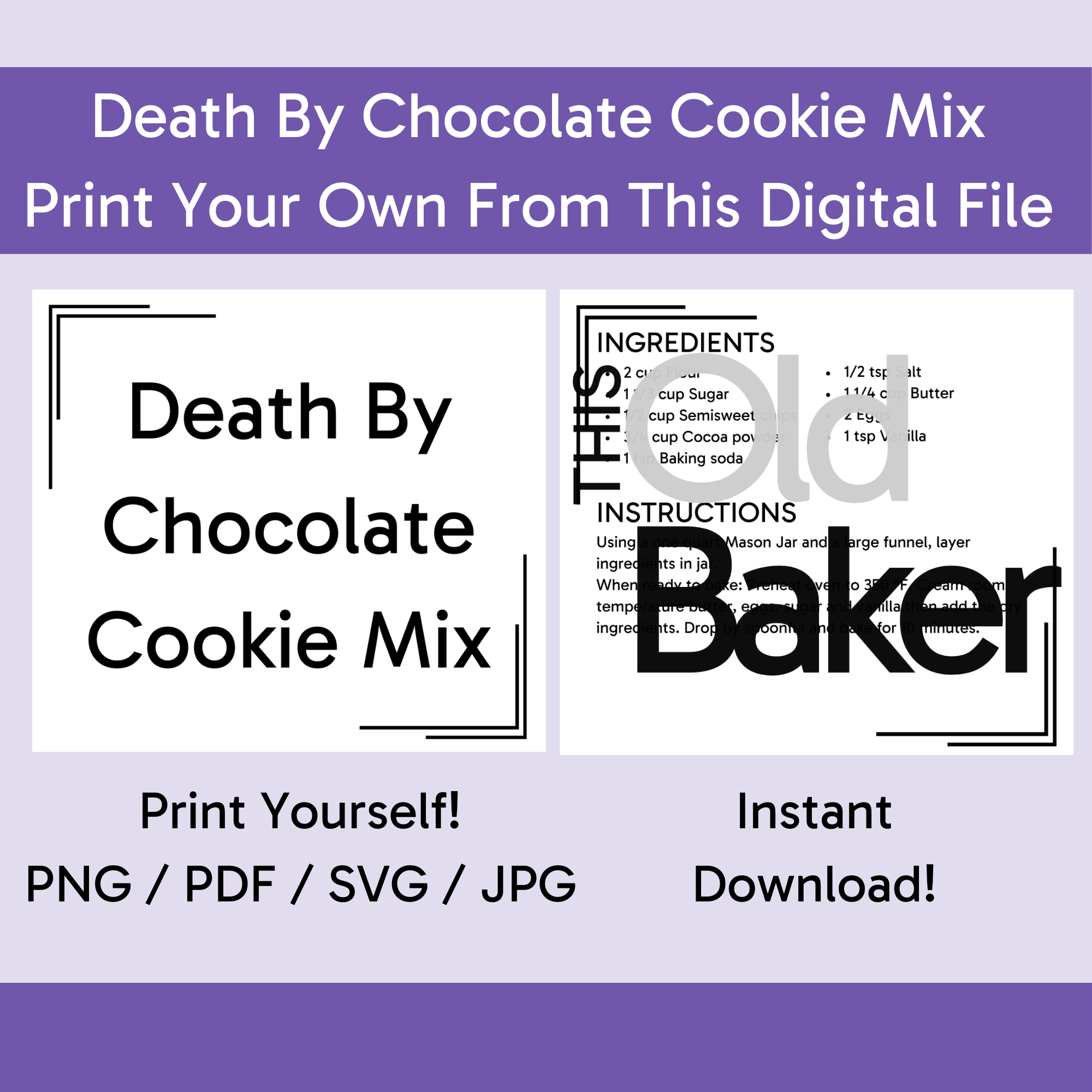 Death By Chocolate Cookie Mix | Digital Files