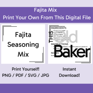 Fajita Seasoning Mix | Digital Files