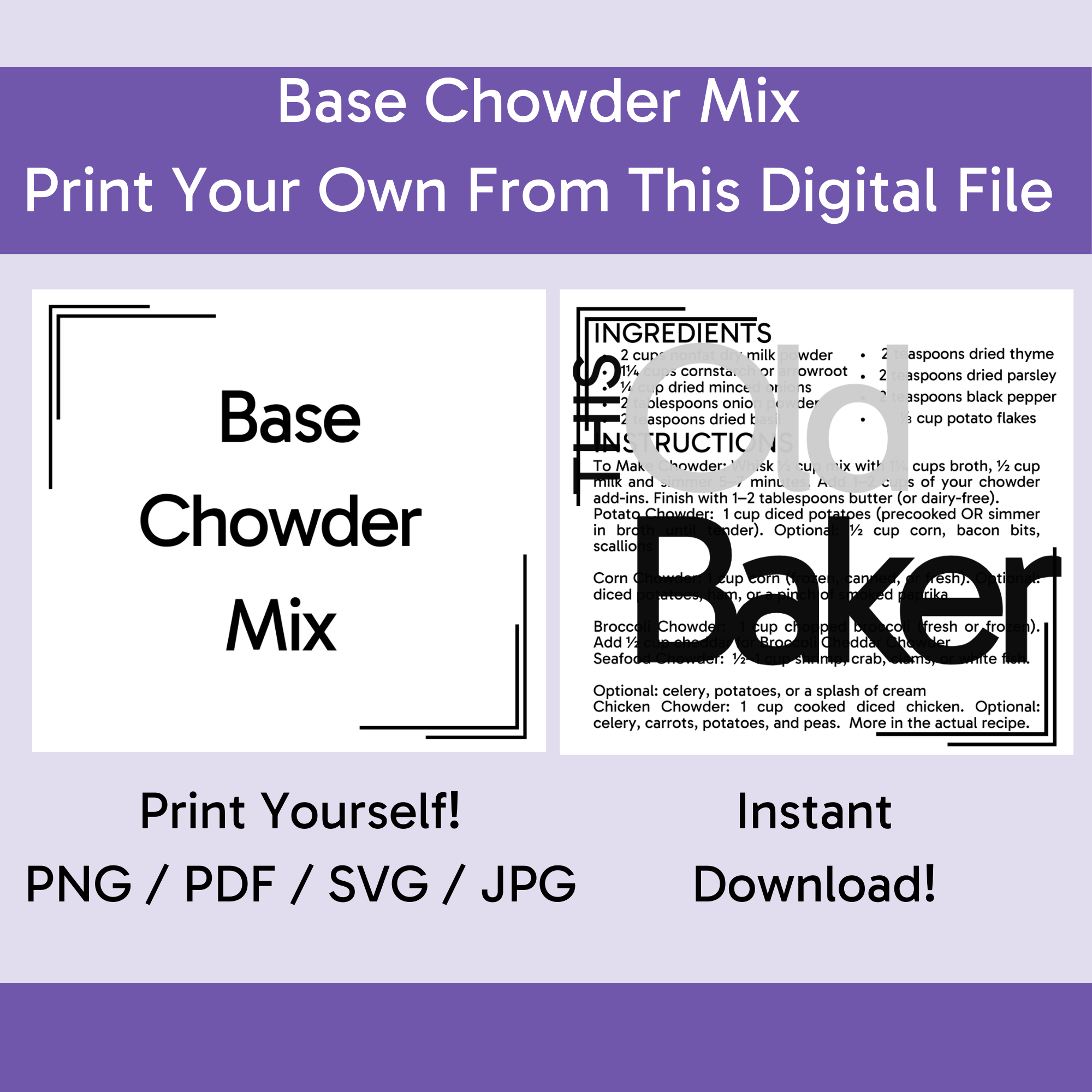 Base Chowder Mix | Digital Files