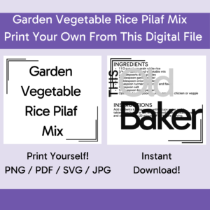 Garden Vegetable Rice Pilaf Mix | Digital Files