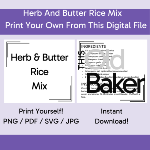 Herb And Butter Rice Mix | Digital Files