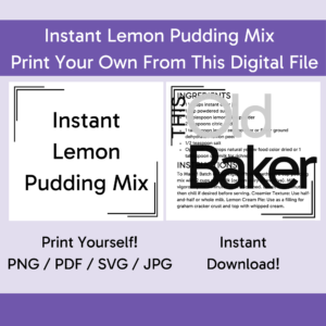 Instant Lemon Pudding Mix | Digital Files