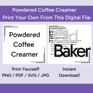 Powdered Coffee Creamer | Digital Files