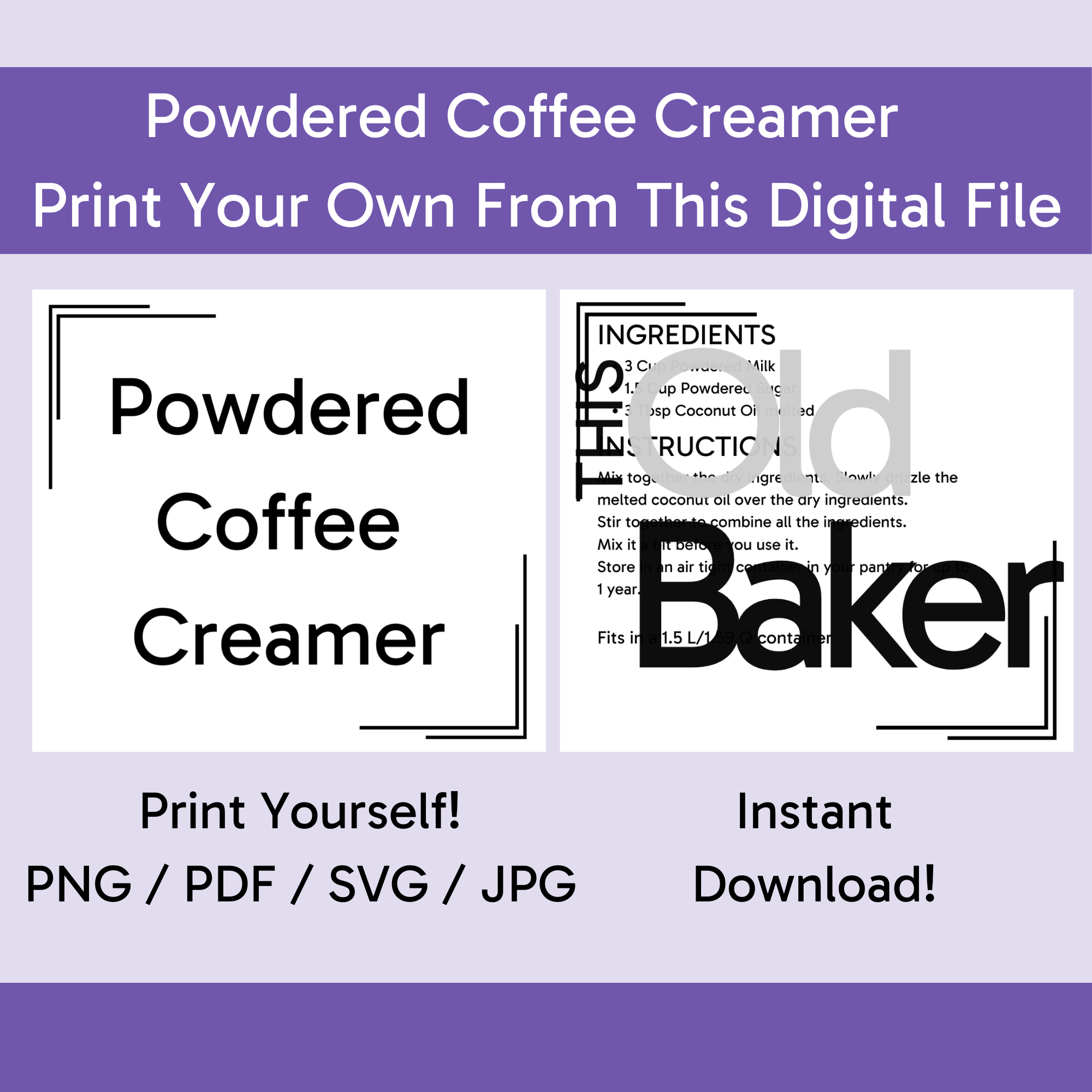 Powdered Coffee Creamer | Digital Files