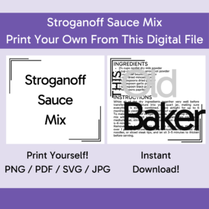 Stroganoff Sauce Mix | Digital Files